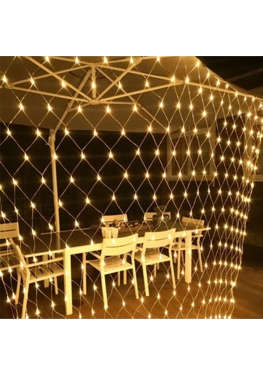 Novahub Ağ Işıkları, Balık Ağı Işıkları, Bahçe Aydınlatma 24v 3x2m 192 Led Solar Dekoratif Ampul Transformatörlü Erkek/dişi Fiş Çok Renkli Çok Renkli