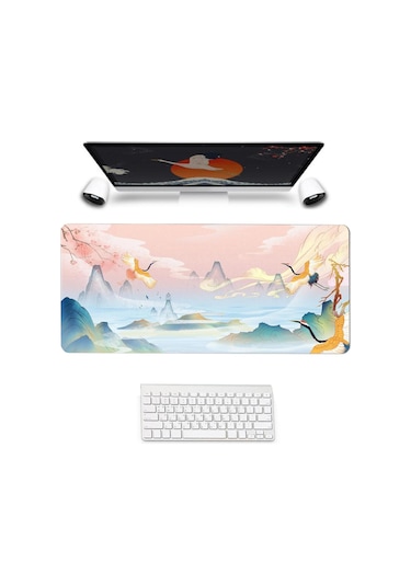 Dolıty Klasik Retro Çin Tarzı 90x40cm Büyük Mouse Pad E