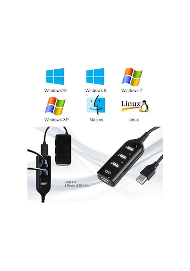 4 Port USB 2.0 Yüksek Hızlı PC Laptop Çoklayıcı Hub