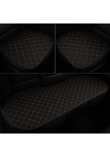 Oto Koltuk Minderi Kalın Kumaş Taba 3 Lü Oturak 1 Set