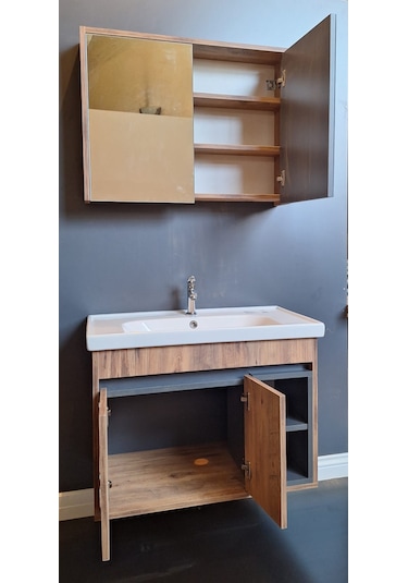 Dehos 65cm Lara Banyo Dolabı Atlantik Çam - Antrasit