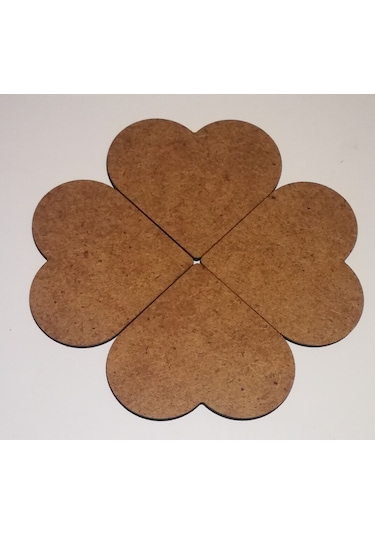 10 Cm Kalp 3 Mm Ham Mdf 100'lü Paket Bardak Altlığı