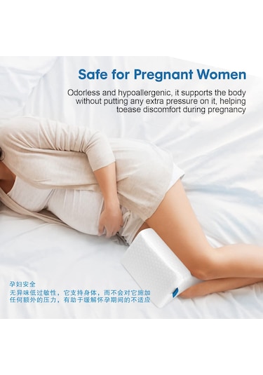 Geeksen Bacak Boynuzu Yastığı - Omuz Yatakçısı İçin Bel Ağrısı Alınımı - 17x14x21cm Beyaz Hafıza Köpüğü Gri