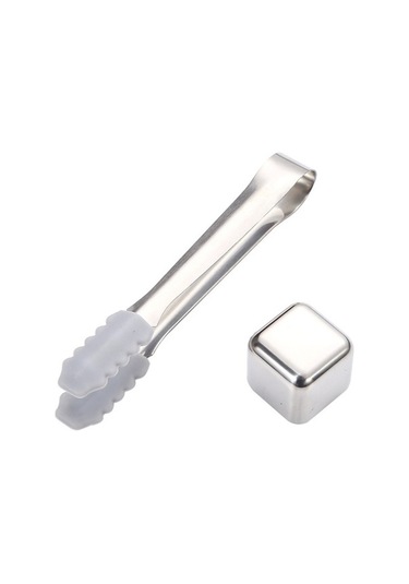 304 Paslanmaz Çelik Buz Küpü Buz Tartar Seti Geri Dönüştürülebilir Metal Çabuk Dondurulmuş Buz Küpleri - Gri Sd Gri