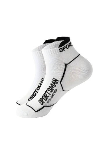 Erkek Nefes Alabilen Ter Emici Koşu Futbol Fitness Antrenman İçin Kısa Spor Çorap Beyaz