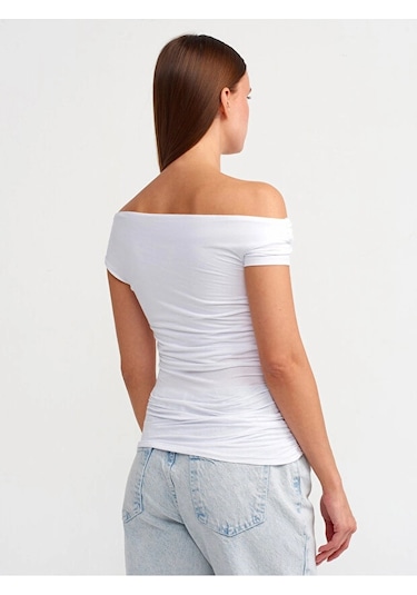 Ollacollection Asimetrik Yaka Top-beyaz