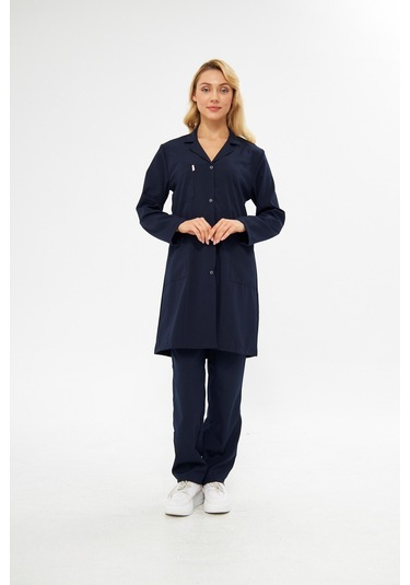 Alpaka Hastane Bayan Lacivert Önlük