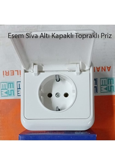 Esem Sıva Altı Kapaklı Topraklı Priz