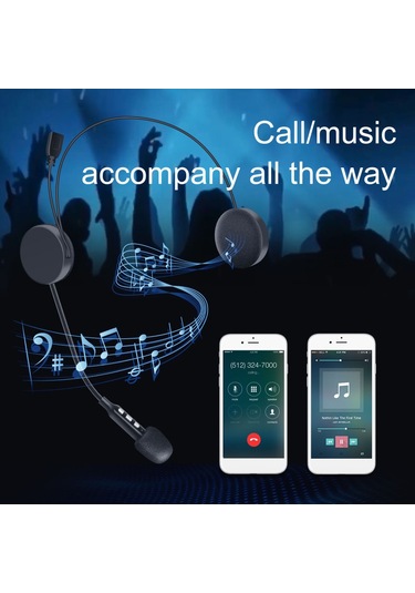 Vkemall Mh06 Motosiklet Bluetooth Kulaklık Kask Kulaklığı Bluetooth 5.0 Kablosuz Kulaklık Siyah Motosiklet İnterkom Kulaklığı