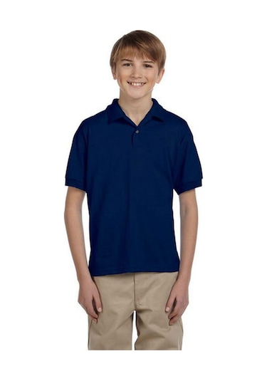 Tezzgelsin Erkek Çocuk Polo Yaka Kısa Kol Okul T-shirt Lacivert