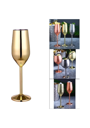 Suntek Şarap Kadehleri Şampanya Kokteyl Bardakları Parti 220ml-altın 220ml Altın