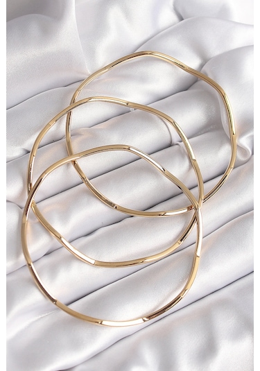 Gold Renk Zikzak Model Ajda Bileklik - Ebj261410w29314 Renkli