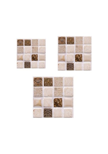 10 Adet Kiremit Etiket Üç Boyutlu Su Geçirmez Kendinden Yapışkanlı Dekoratif Dıy İşaretli Desen Duvar Çıkartma Ev Kaynağı 10cm Diğer