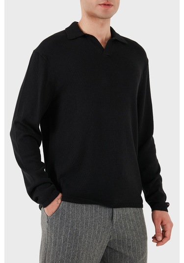 Tommy Hilfiger Erkek Polo Yaka Sweat Mw0mw40444 Bds Siyah Siyah Tommy Hilfiger Erkek Polo Yaka Sweat Mw0mw40444 Bds Siyah Siyah