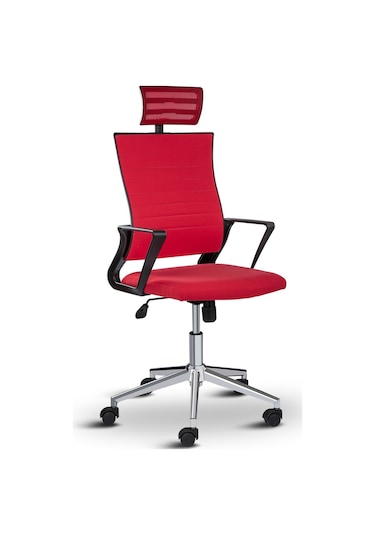 Rigel Başlıklı Ofis Koltuğu Çalışma Koltuğu Kırmızı