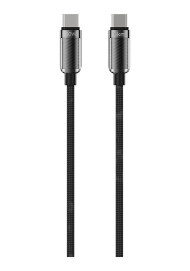 Knit Glam 60W Hızlı Şarj Destekli Type-C To Type-C Şarj Ve Data Aktarım Kablosu 1 Metre Siyah