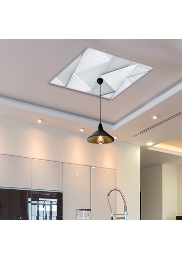 Cam Avize Göbeği | Gümüş Desen | 50Cm X 50Cm Gümüş