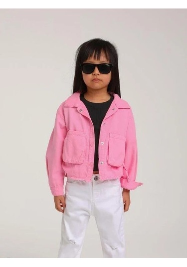 Kız Bebek Pamuklu İnce Dokulu Ceket-15123 Pembe