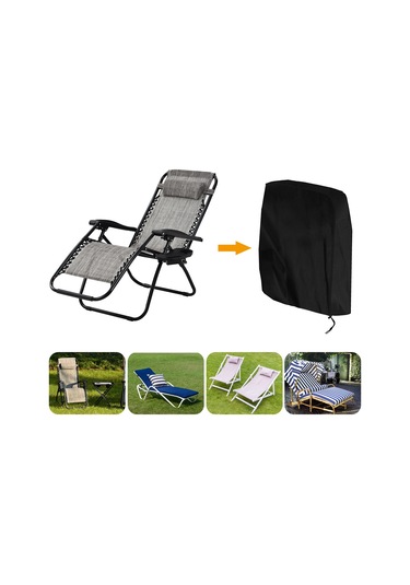 Dianziye Foldable Sandalye Koruyucu Kılıfı - 210d Oxford Kumaş + Pu Kaplama, Su Geçirmez, Hava Dayanıklı, 34x71x110 Cm Siyah