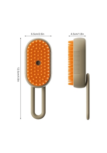 Vkemall Kedi Köpekler İçin 3'ü Bir Arada Usb Uçlu Spreyli Masaj Tarak, Hassas Deri Dostu, Tüy Toplama Ve Temizleme Fonksiyonu, Süt Kahve Rengi