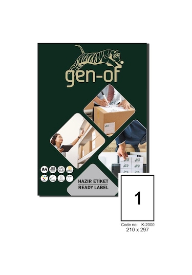 Gen-Of Gk-2000 Laser Etiket 210X297 100 Sayfa 100 Etiket