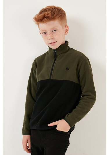 Lela Yumuşak Dokulu Yarım Fermuarlı Renk Bloklu Dik Yaka 2'Li Paket Çocuk Polar 5905004S2 Haki Siyah-Hardal Haki Lela Yumuşak Dokulu Yarım Fermuarlı Renk Bloklu Dik Yaka 2'Li Paket Çocuk Polar 5905004S2 Haki Siyah-Hardal Haki