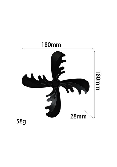 Suntek Magideal Şömine Vantilatör Pervanesi 18 Cm Vidalı Odun Siyah