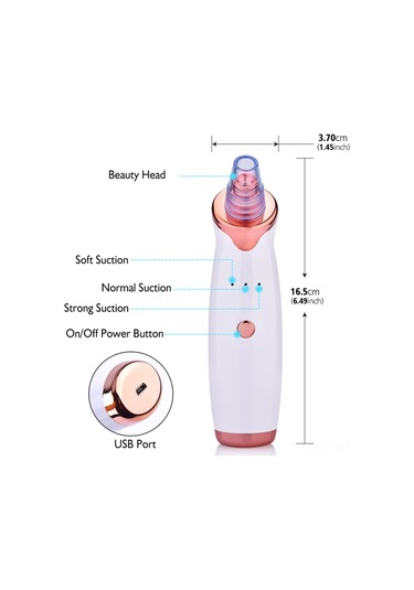 Hangfox Evcil Cilt Bakımı Elektrikli Siyah Nokta Çıkarıcı - 3 Seviye Ayarlı, 5 Emme Ucu Ve 5'li İğne Seti İle Derin Pore Temizleyici Cilt Bakımı Aleti