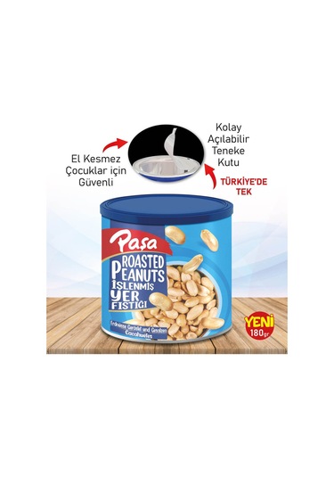 Paşa Kuruyemiş Kavrulmuş Yer Fıstığı Teneke Kutu Tuzlu 2 x 180 G