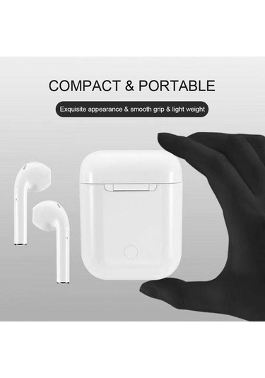 Gajeena İ12 Kablosuz Bluetooth Kulaklık, Dokunmatik Kontrollü, Akıllı Gürültü Önleme, 300mah Şarj Kutusu, Gri