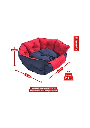 Xpermate Biscuit Tüy Tutmaz Kedi Köpek Yatağı 60 x 55 x 28 CM