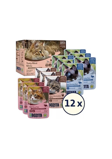Bozita Jöle İçinde Etli Kedi Konservesi Multibox 12x85 Gr