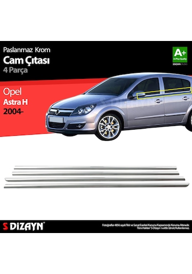 S-dizayn Opel Astra H Hb Krom Cam Çıtası 4 Prç 2004-2013