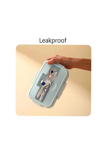 Gümüş Sevimli Öğle Yemeği Kutusu Çocuklar Kız Erkek Bölmeli Bento Öğle Yemeği Kutusu Okul Çocuk Sızdırmaz Çocuk Gıda Aperatif Kutuları Yeni 2023