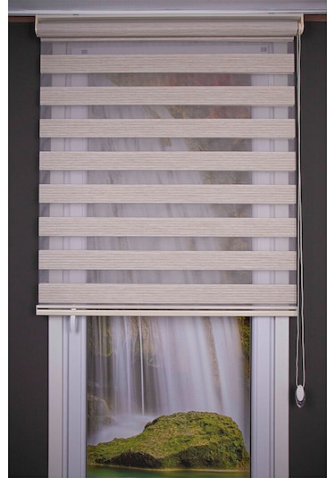 Oba Perde Bambu Pileli Zebra Perde Beyaz 160 x 190