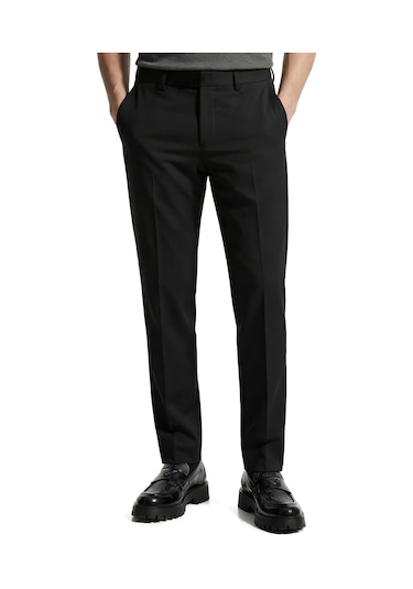 Düz Kumaş Slim Fit Klasik Erkek Pantolon Rafael Siyah