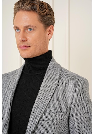 Ka 084 Slim Fit Gri Spor Kaban Gri