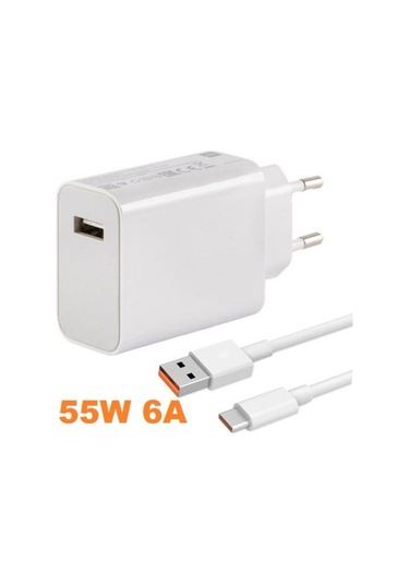 Axya Xiaomi Turbo 55W 6A Hızlı Şarj Cihazı Ve Type-C