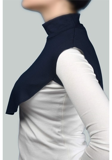 Altobeh Düz Balıkçı Yaka Boğazlı Penye Tesettür Kadın Yakalık Boyunluk - Lacivert