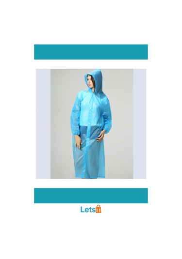 Su Geçirmez Mavi Kalın Naylon Yağmurluk Çok Renkli