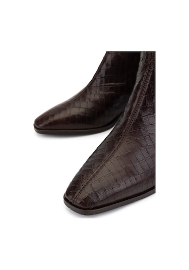 Tamer Tanca Kadın Hakiki Deri Kahverengi Kroko Klasik Bot 33 11510 Bn Bot Sk25-26 Kahve Kroko Kahve