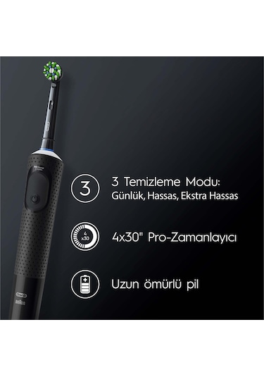 Oral-B Vitality Pro Şarjlı Koruma ve Temizlik Elektrikli Diş Fırçası Siyah