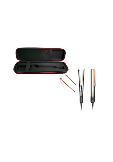 Airstrait Saç Düzleştirici İçin Taşınabilir Seyahat Su Geçirmez Depolama Sert Çanta Siyah