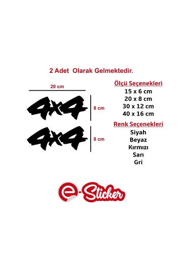 4X4 Off Road Oto Sticker 2 Adet Araba Sticker (418491991)