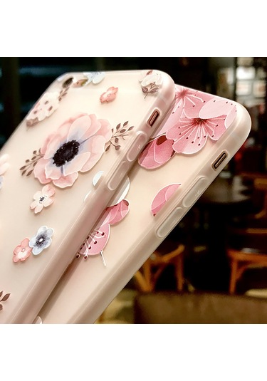 Suofeng Tpu Mat Kapak İphone Uyumlu 6/7/8/x/xs/xr/xs Max/11/11 Pro/11 Pro Max İçin Pembe Çiçek Desenli, Şok Emici, Tam Korumalı, Anti-kayma Telefon Kılıfı