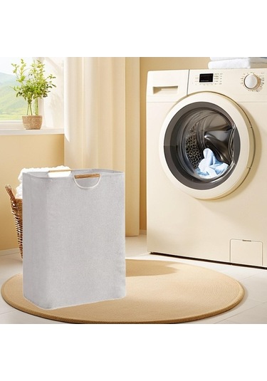Pazly Suntek Çok Amaçlı Katlanabilir Çamaşır Sepeti, Ev Dolap Banyo Gri Gri