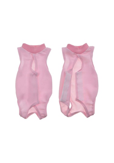 Hombey Kedi Ameliyat Sonrası Kıyafeti, Yara Koruması, Tükürmeyi Engeller, Esnek Mesh Kumaş, Pembe S Beden