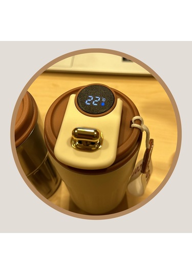 Akıllı Led Sıcaklık Göstergeli Çelik Termos/mug-400 Ml Gümüş