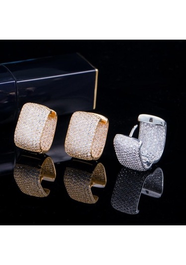 Novahub Altın Wwj Küpik Küpe Seti, 500 Adet Kübik Zirkonya, Kadın Altın Gümüş Küpe Altın