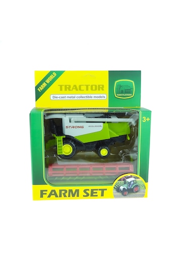 Oyuncak Biçerdöver Gerçekçi Çiftlik Ve Tarım Aracı Sürtmeli 25 Cm Açık Yeşil